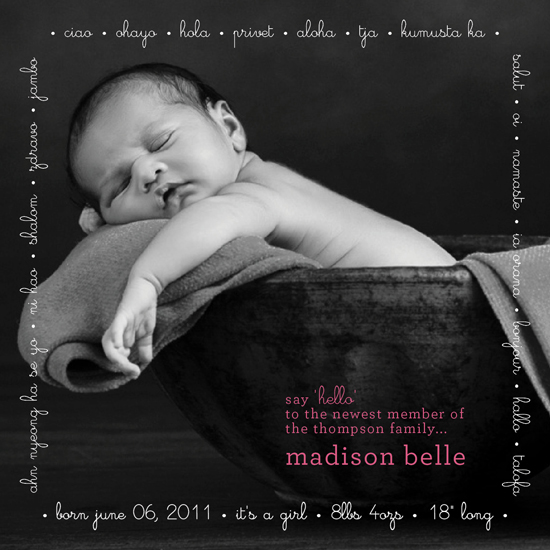 birth announcements - many hellos by Christina N Kinoshita