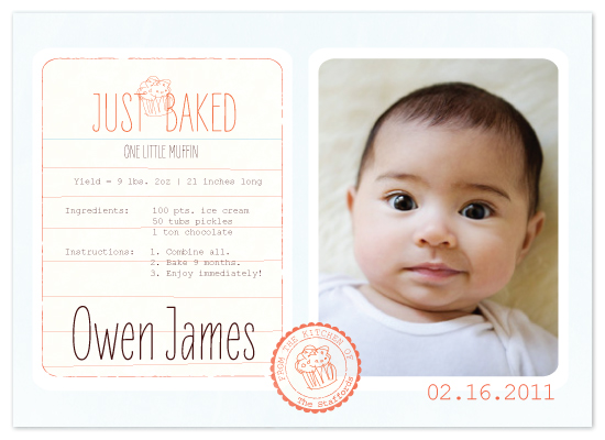 birth announcements - Just Baked