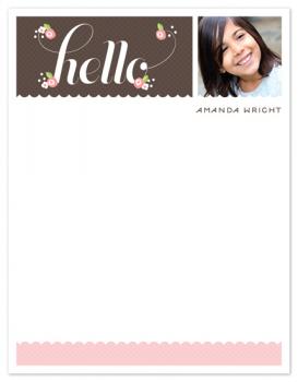 Hello Posies Personal Stationery