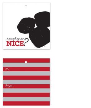 Naughty or Nice Coal Gift Tags