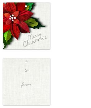 Fabric Poinsettia Gift Tags