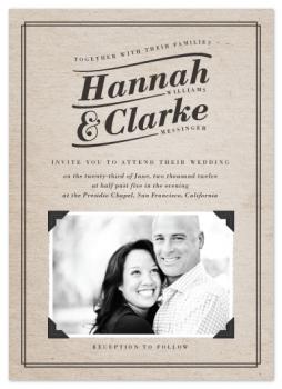 Vintage Photo Corners Wedding Invitations