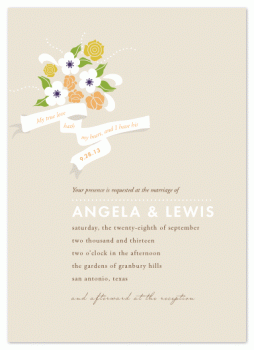 Ribbon on Posey Wedding Invitations