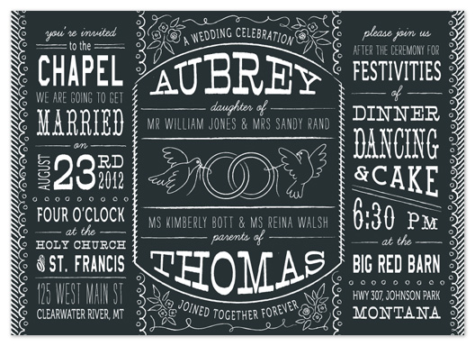wedding invitations - Bistro Board