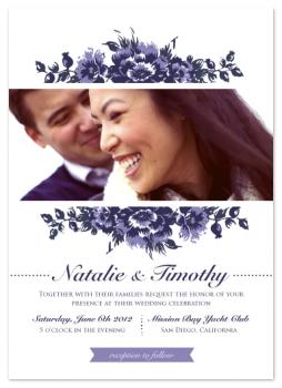 Photos and Flowers Wedding Invitations