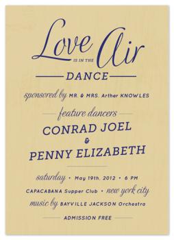Dance Card Wedding Invitations