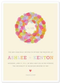 Pastel Wreath Wedding Invitations