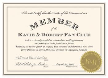 Fan Club Wedding Invitations