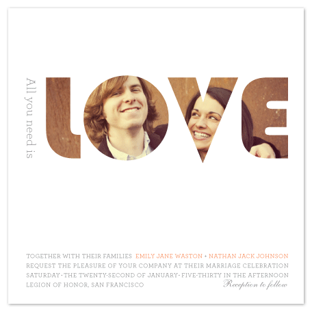 Wedding Invitations All You Need Is Love By Four Wet Feet Design