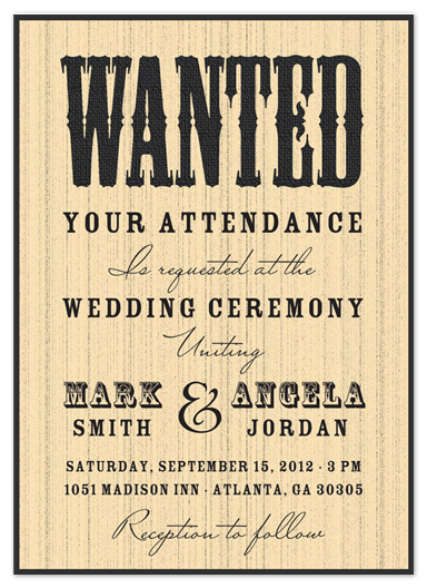 wedding invitations Wanted at the Wedding by Kate Terhune