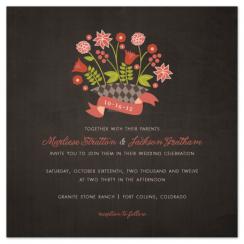 Flower Basket Wedding Invitations