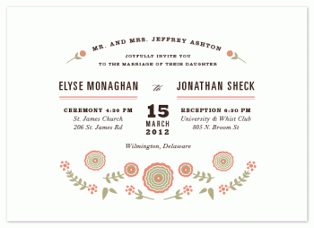Structured florals Wedding Invitations