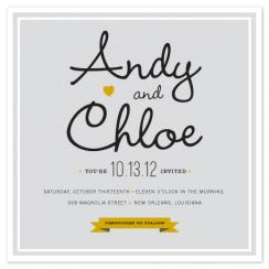 modern script Wedding Invitations