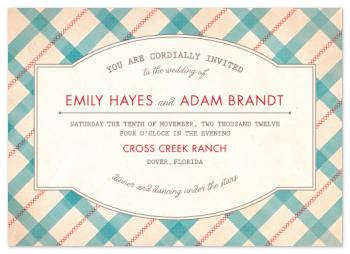 Vintage Plaid Wedding Invitations