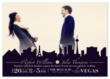 Vegas Silhouette Wedding Invitations