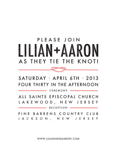 wedding invitations - Everything is in knots! by Cathy Haebe