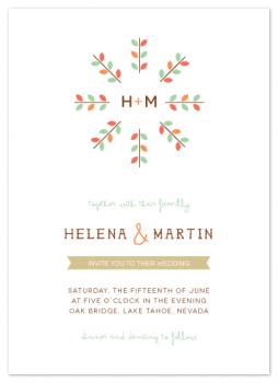 happy together monogram Wedding Invitations