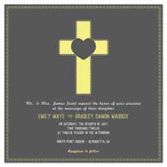 Scalloped Cross Wedding Invitations