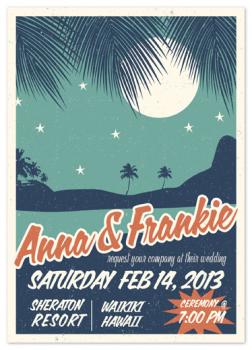 Retro Hawaii Wedding Invitations
