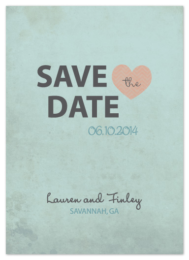 save the date cards - A Chevron Heart by Simply Shira