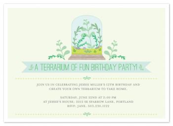 Terrarium of Fun Party Invitations
