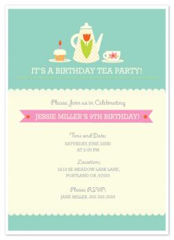 Tea Time Party Party Invitations