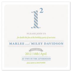 1 Squared Party Invitations