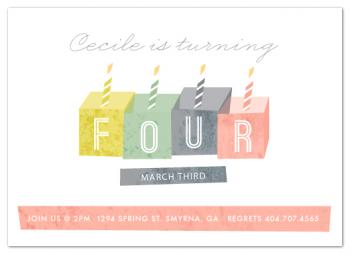 Modern blocks Party Invitations