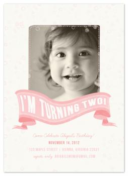 Girl Turning Two Party Invitations