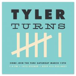 Tally Mark Birthday Party Invitations