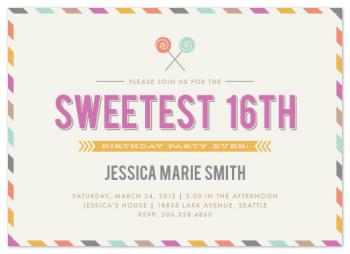 The Sweetest 16th Party Invitations