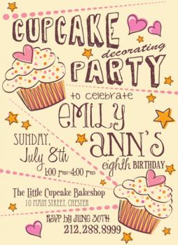 Cupcake Party Party Invitations