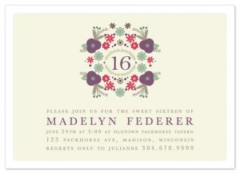 Floral Sixteen Party Invitations