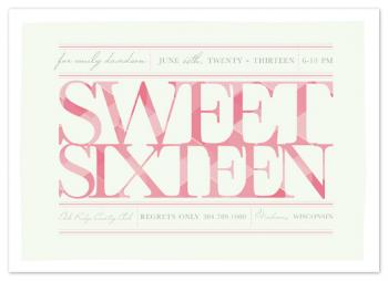 Elegant Sweet Sixteen Party Invitations