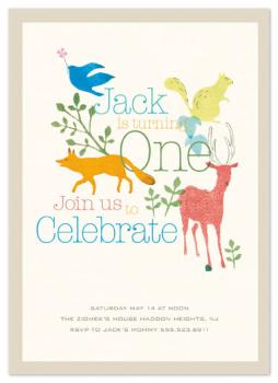 Whimsical First Birthday Invitation Party Invitations