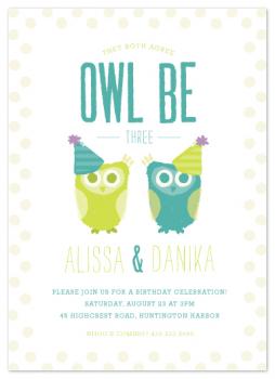 twin owls Party Invitations