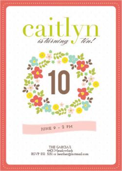 Wreathed in Love Party Invitations