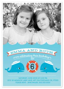 Little Twin Whales Party Invitations