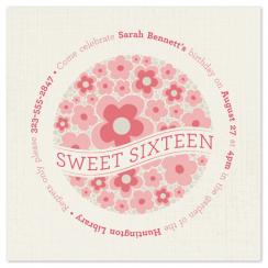 Around The Flowers Party Invitations