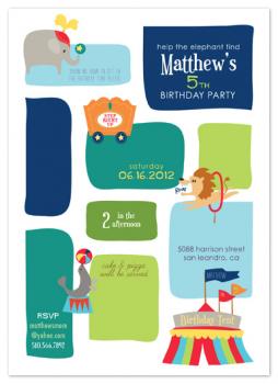 Circus Maze Party Invitations