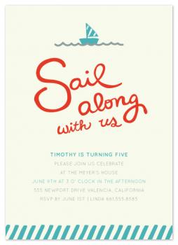 Sail Along with Us Party Invitations