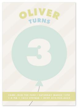 Numbered Balloon Party Invitations