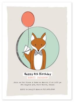 Birthday Fox Party Invitations