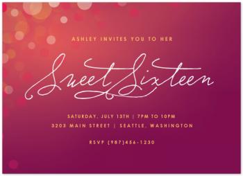 Twinkling Sweet Sixteen Party Invitations