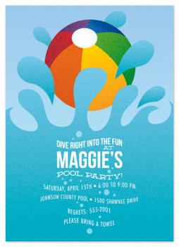 Dive Right Into the Fun Party Invitations