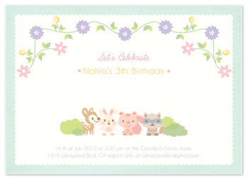 Forest Friends Party Invitations