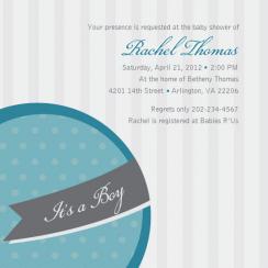 Round, Striped, and Polka Dotted Baby Shower Invitations