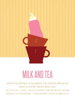 Milk and Tea Baby Shower Invitations