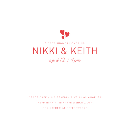 baby shower invitations - 3 hearts by trbdesign