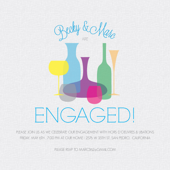 party invitations - Retro Cocktail Engagement by Becky Nimoy